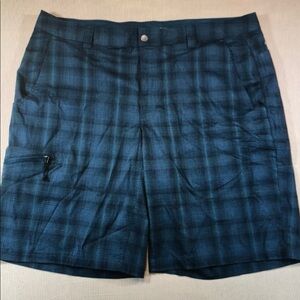 Blue Plaid Casual Shorts